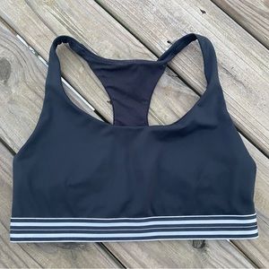 Athleta Contender Track Bra Striped Chestband